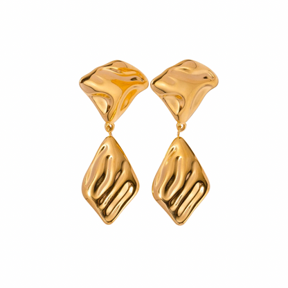 GEOMETRIC DROP GOLD EARRING