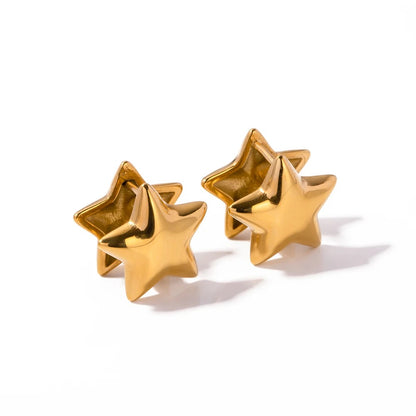 STAR STUD CUFF GOLD EARRING